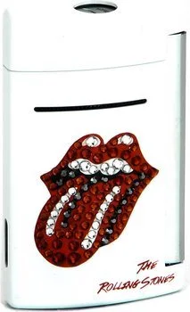 S.T. Dupont MiniJet Lighter 10097 Rolling Stones Swarovski White