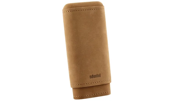 adorini Real Leather Case for 2-3 Cigars Brown